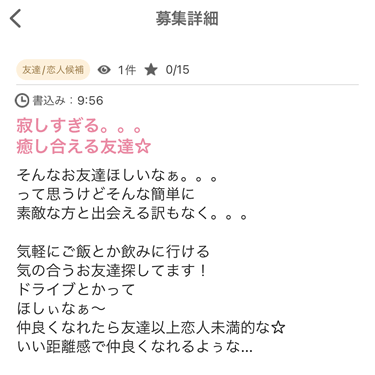 ワクワクメールに募集を出していた熟女会員の募集内容