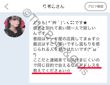 PCMAXの業者からのメール
