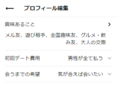 ワクワクメールのプロフィール項目の設定事例